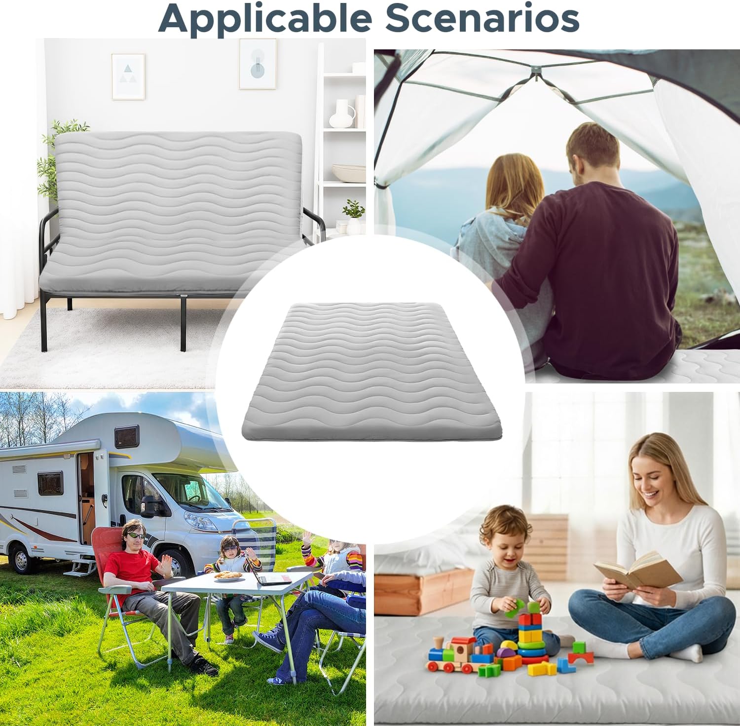 Thumbnail 6 de Japanese Futon Floor Mattress (Twin) with 3.5" Foldable High-Density Foam