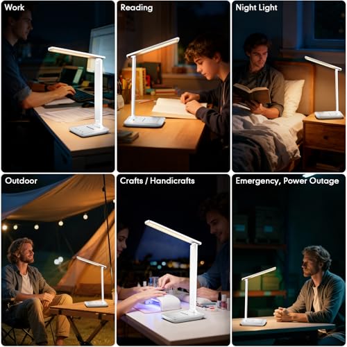 Thumbnail 6 de karidi Lampada da Scrivania Senza Fili Ricaricabile, Lampada da Tavolo con Batteria 4000mAh – LED Piègevole per Studio, Ufficio e Camera da Letto