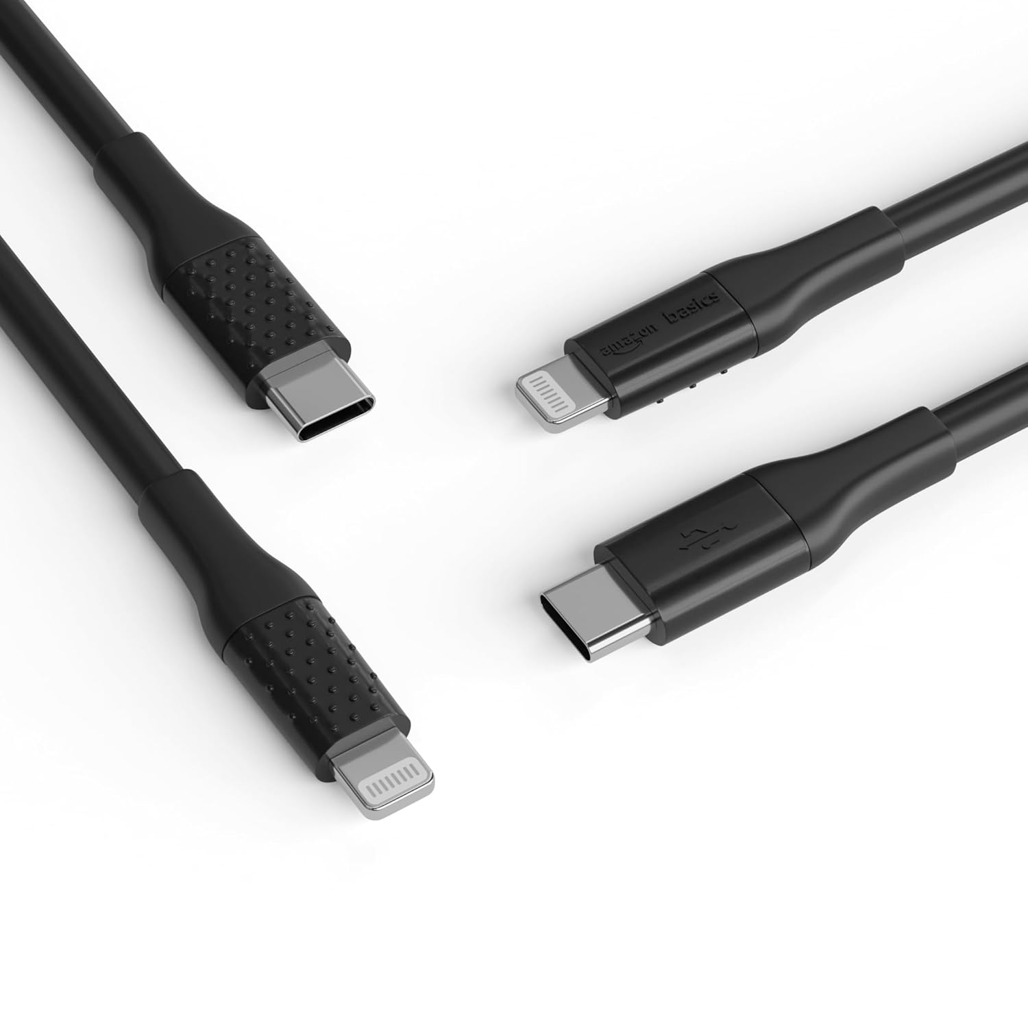 Detalle de Amazon Basics USB 2.0 Type-C to Lightning Cable (MFi Certified), 3 m, Black