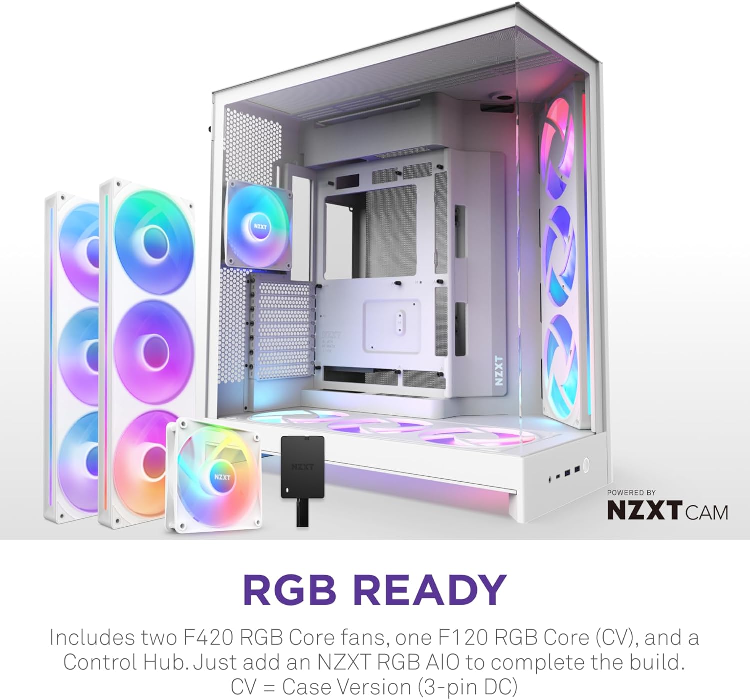 Thumbnail 3 de NZXT H9 Flow RGB+ ATX case with 7 RGB fans