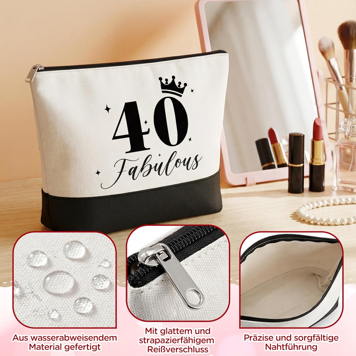 Thumbnail 6 de ePicsoa 40. Geburtstag Geschenk Mädchen – Vintage 1986 Canvas Einkaufstasche + Kosmetiktasche Set