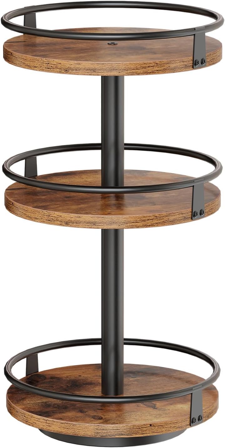 Detalle de HOOBRO BF09TL01 roterande kryddställ med tre nivåer, 360°