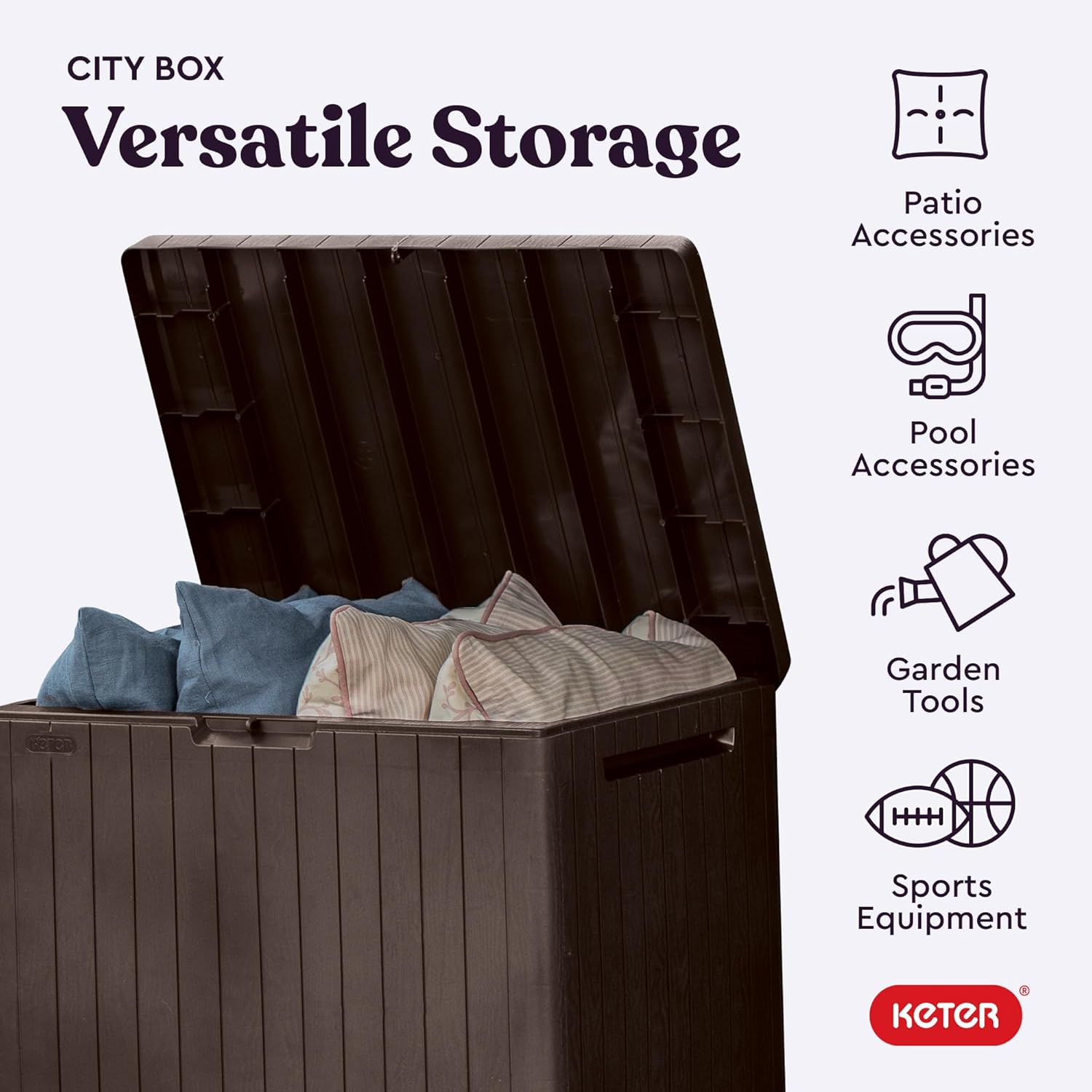 Detalle de Keter City Resin Storage Box, 30 Gallon