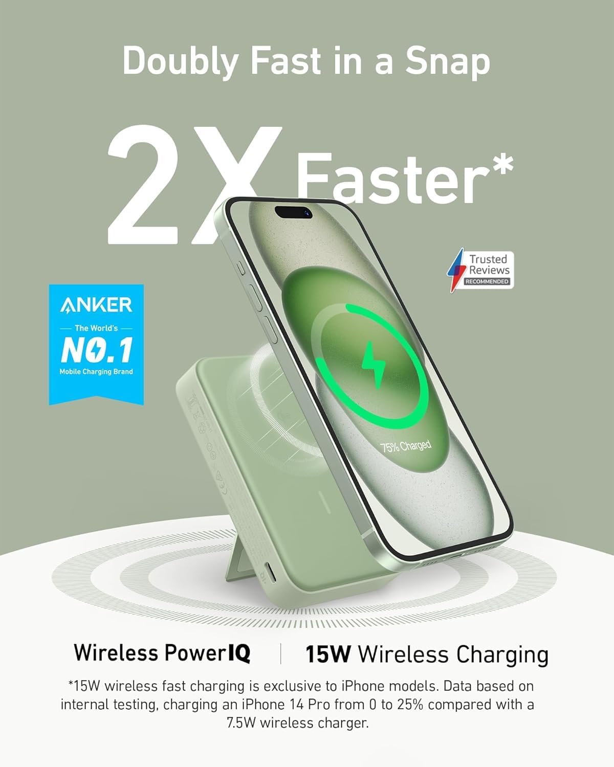 Thumbnail 1 de Anker MagGo Power Bank Qi2 📱 Batería de 10,000 mAh, Pantalla y Soporte