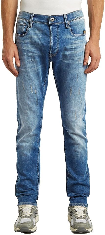 Detalle de G-Star Herren 3301 Slim Jeans mit Knopfverschluss und 5 Taschen