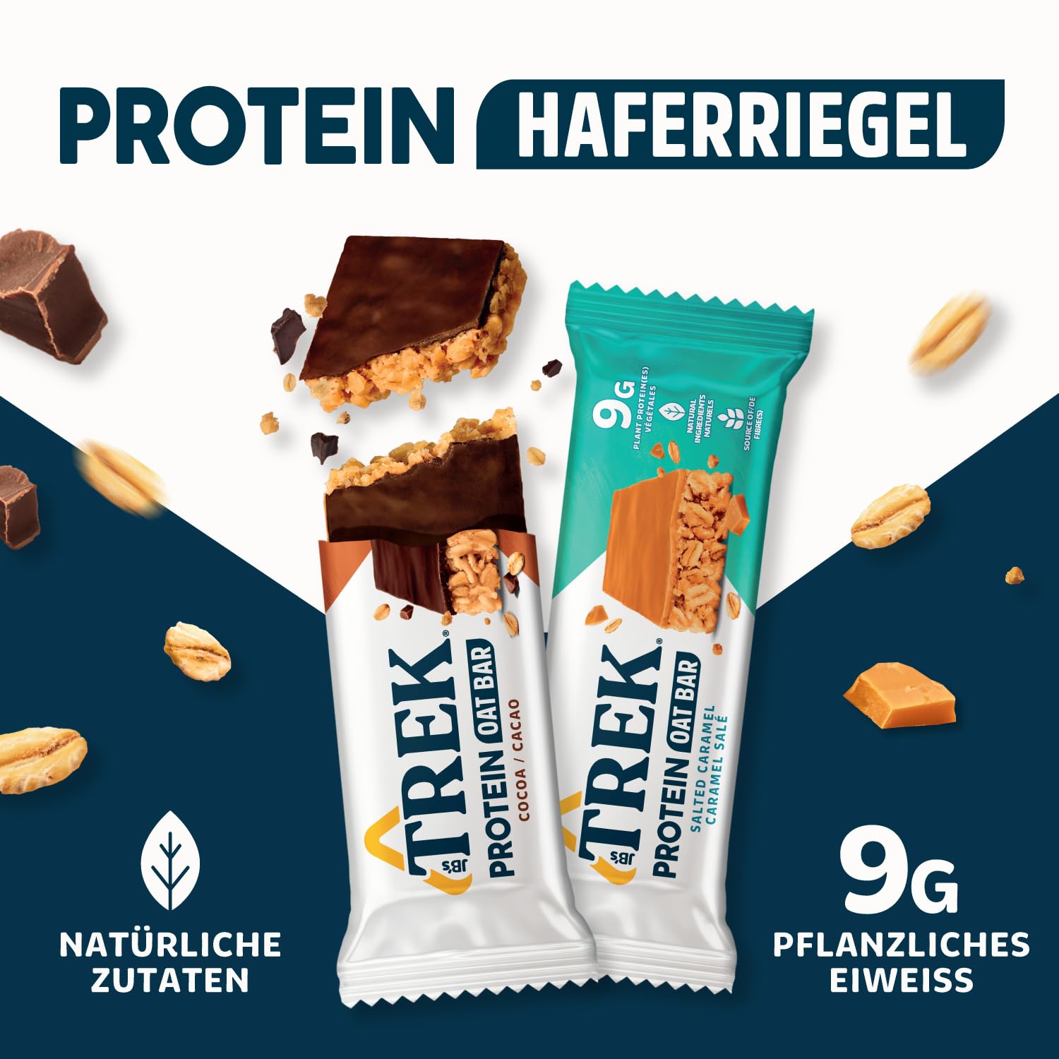 Detalle de JB's TREK Protein Haferriegel Cocoa Oat – 16x50 g (800 g)