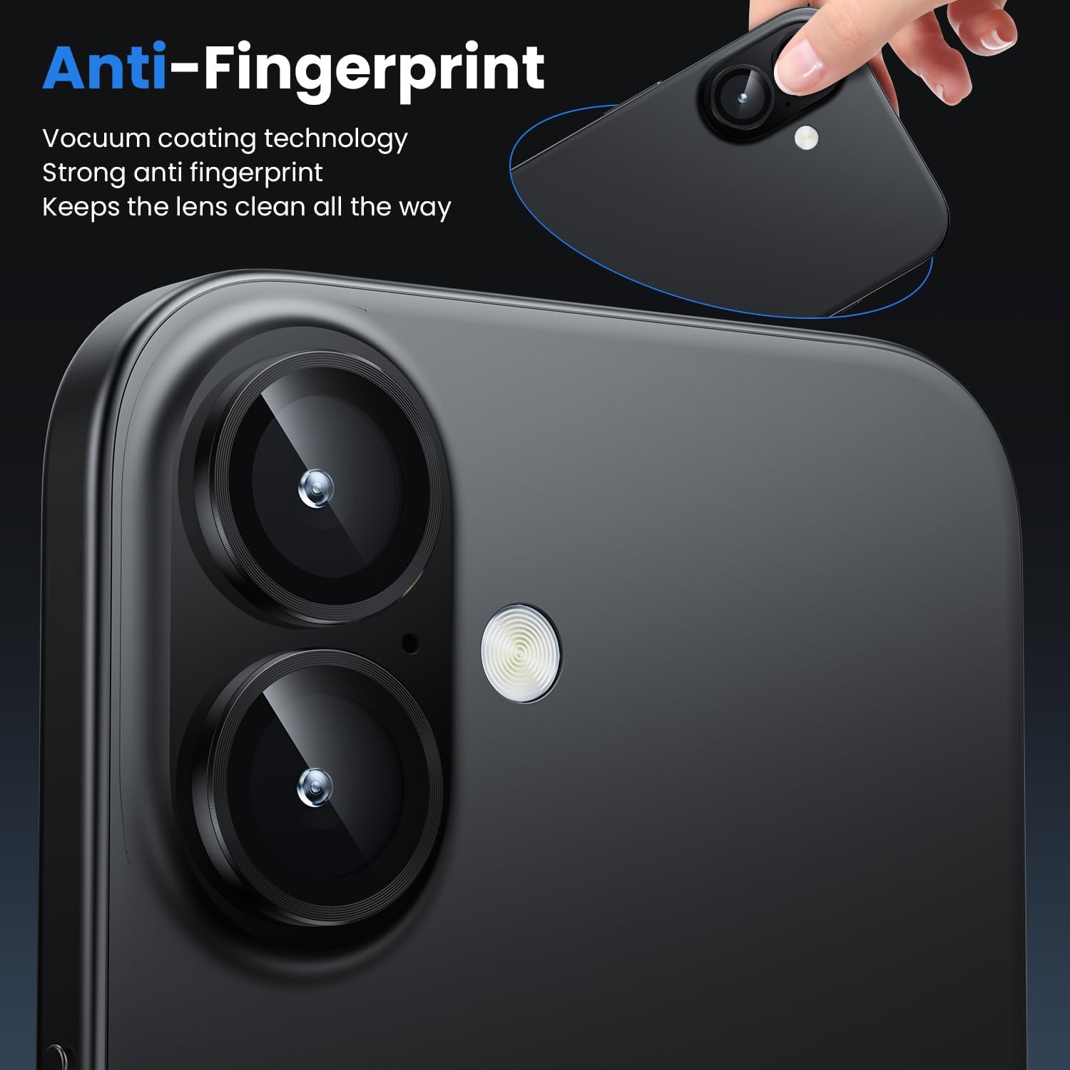 Thumbnail 3 de WSKEN Camera Lens Protector for iPhone 17/16/16 Plus – 9H Tempered Glass with Aluminium Ring