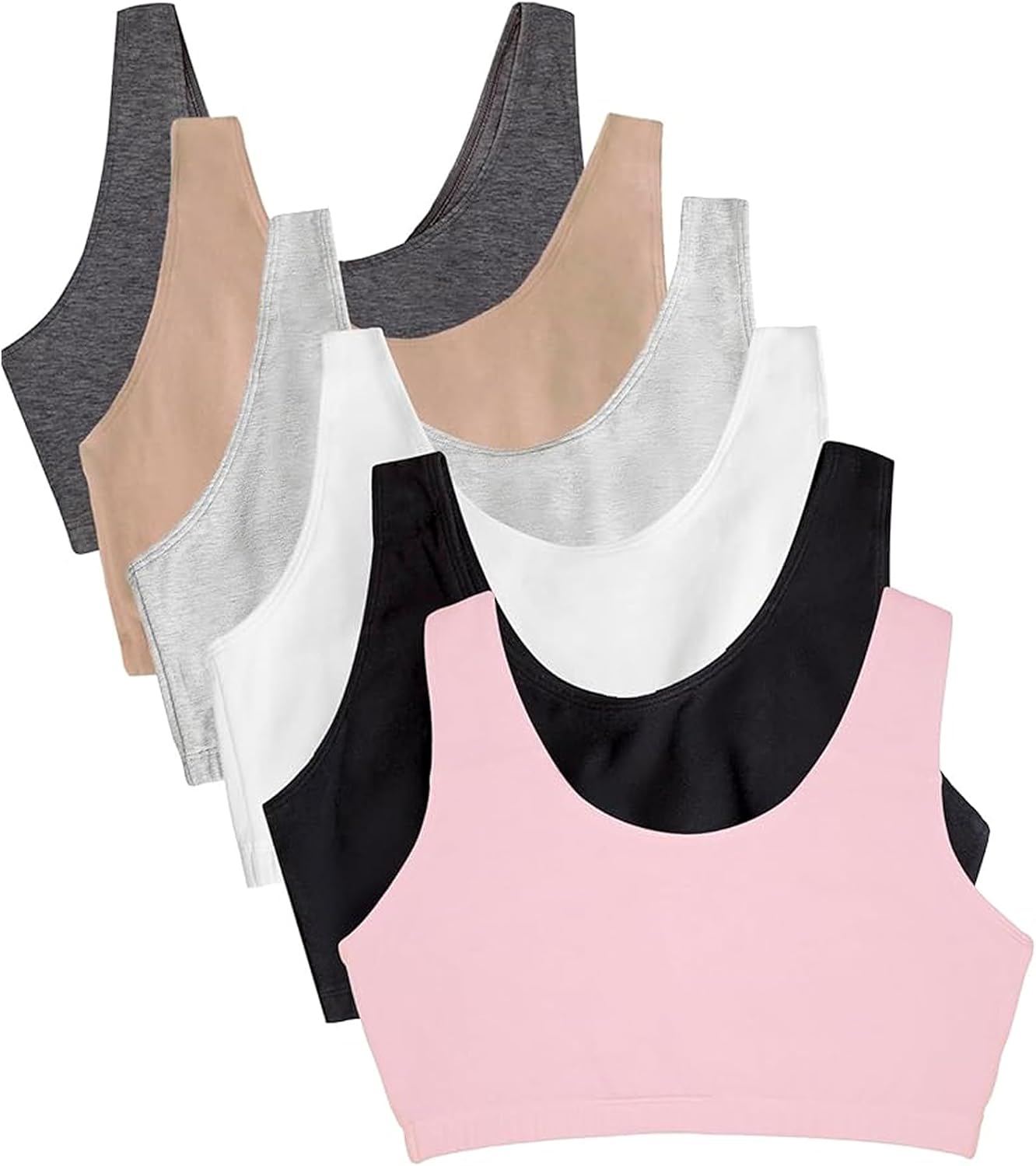 Detalle de Fruit of the Loom Women's Built Up Tank Style Sports Bra Value Pack