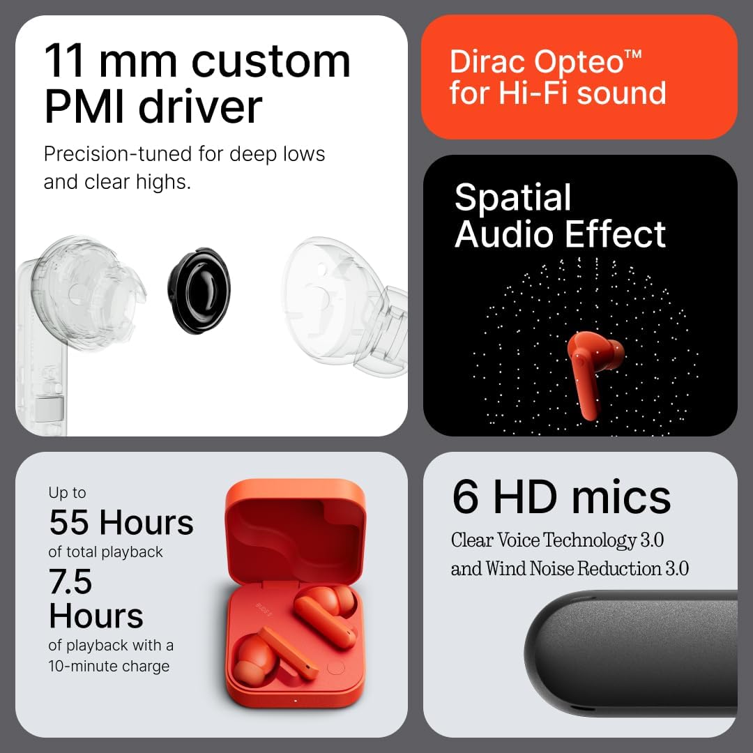 Detalle de CMF Buds 2 55H Playtime True Wireless Earbuds
