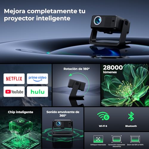 Thumbnail 2 de Proyector Einyoumily compatible con Netflix: 28000 lúmenes, WiFi 6 y 360° de versatilidad para cine en casa