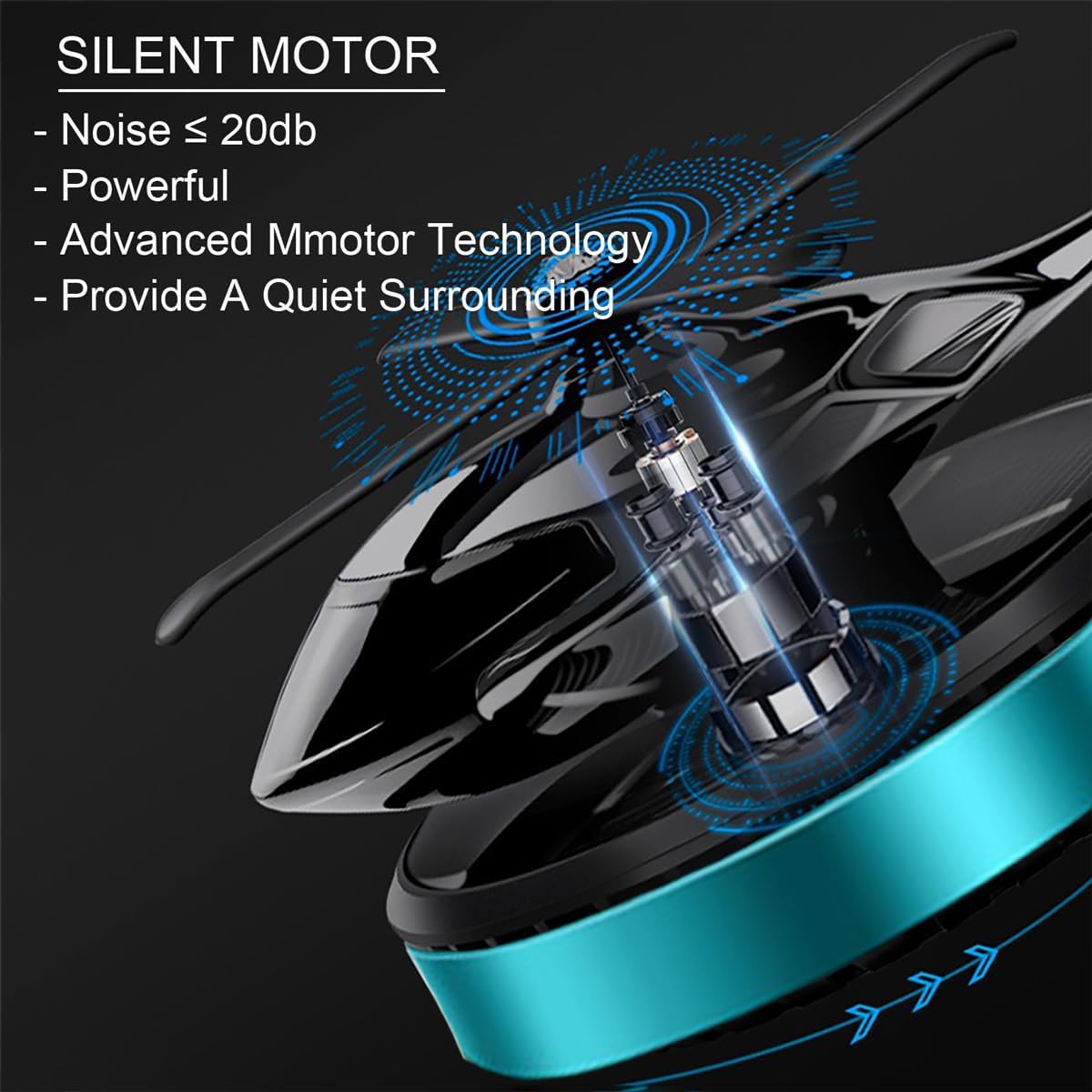 Detalle de NICEADA Solar Powered Rotating Incense Helicopter Diffuser – Blue