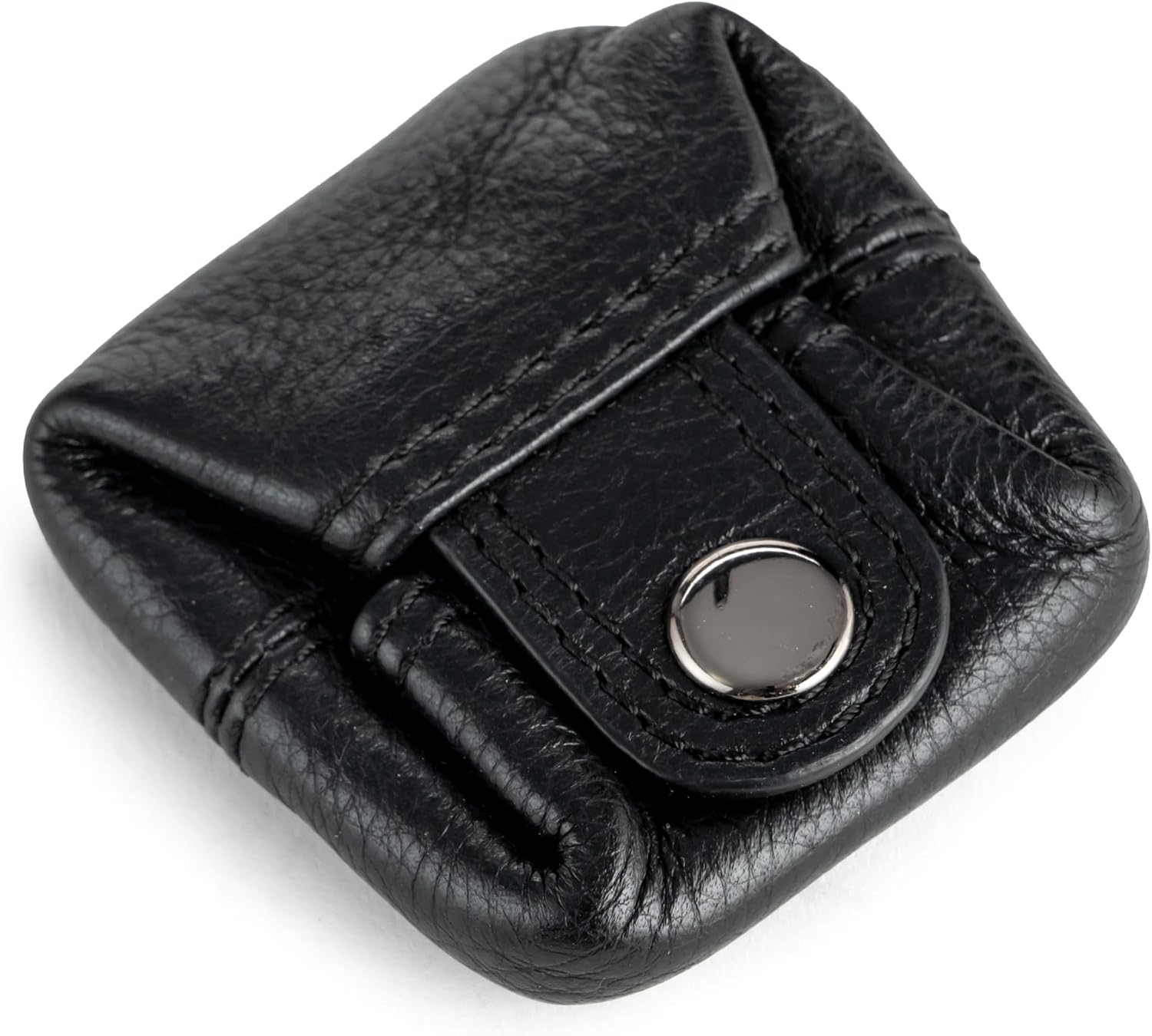 Detalle de Berliner Bags Premium Kleingeldbörse Lena M aus Vollnarbenleder (schwarz) – Mini-Portemonnaie für Münzen