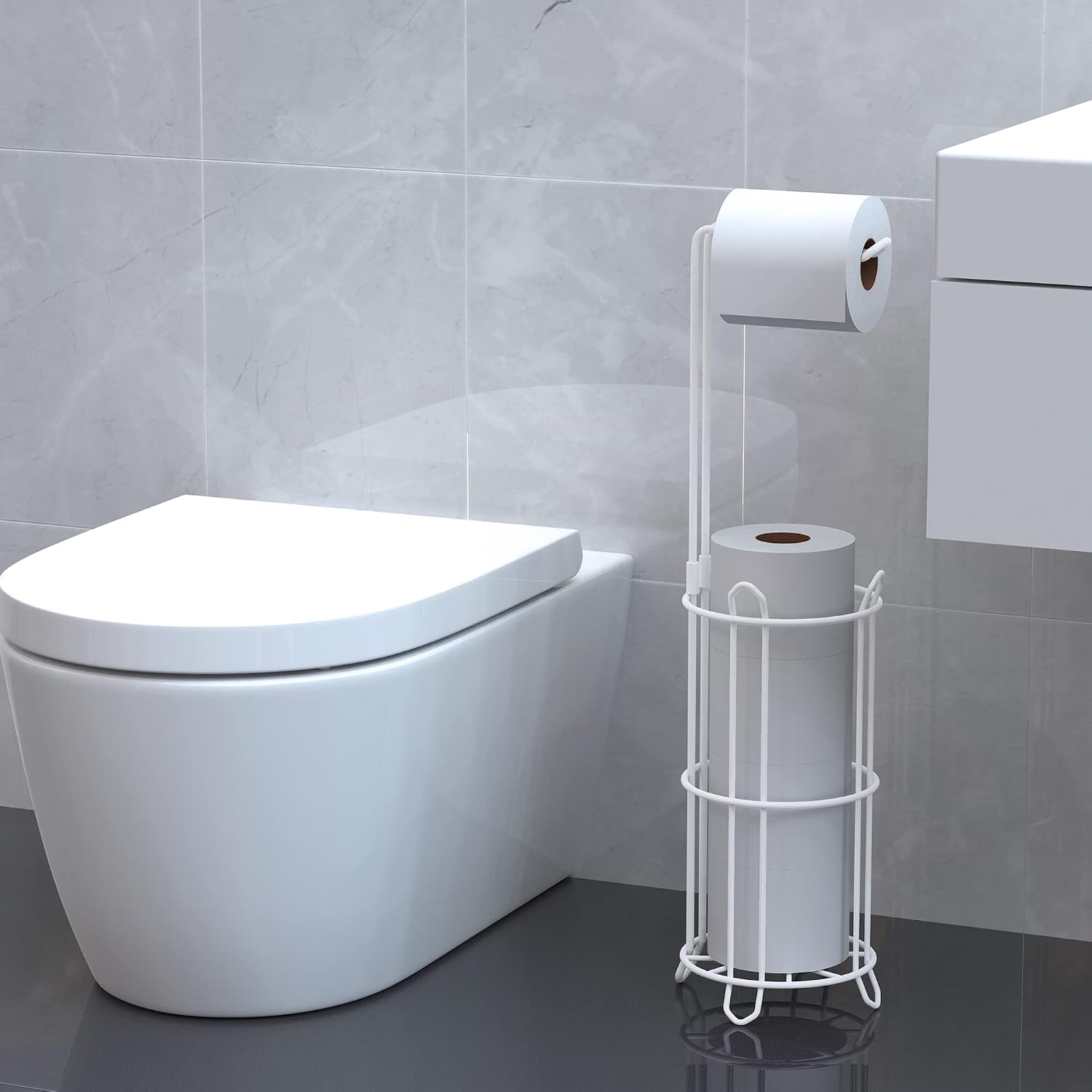 Detalle de Meangood Toilet Paper Holder Stand, Metal