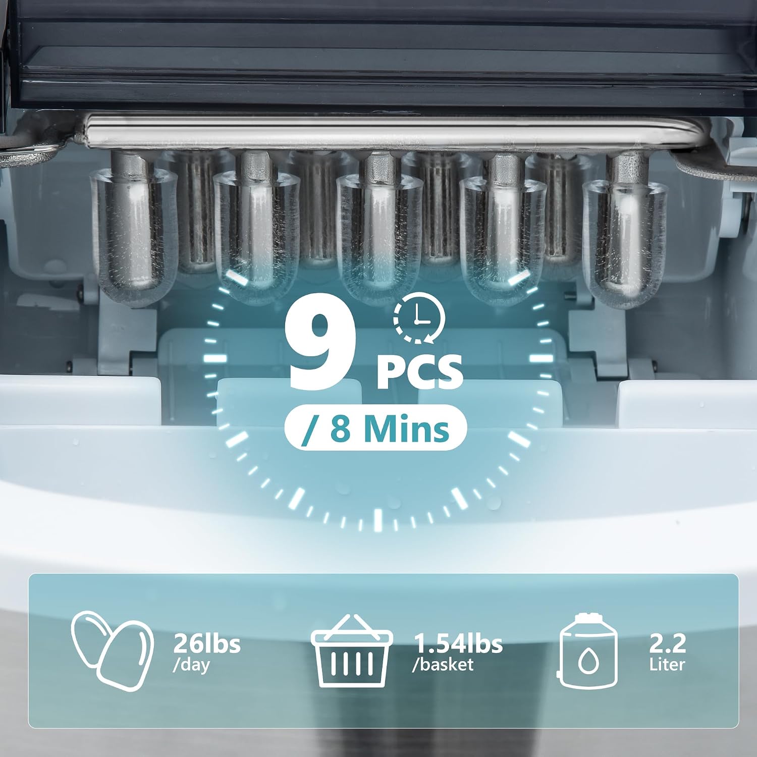 Thumbnail 2 de Euhomy Countertop Ice Maker 2.2L