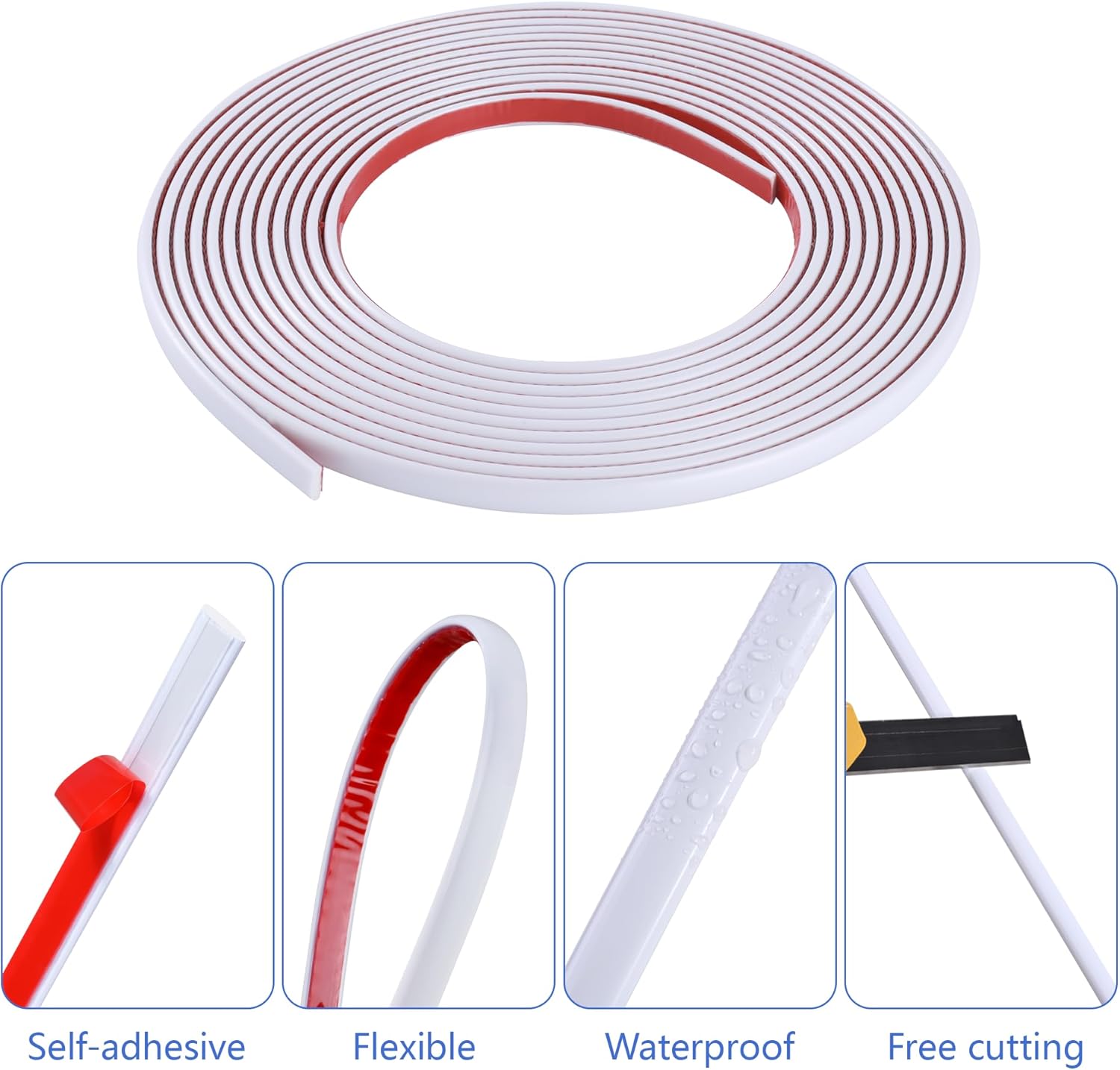 Detalle de Zayejod 10M matte white moulding trim 8mm
