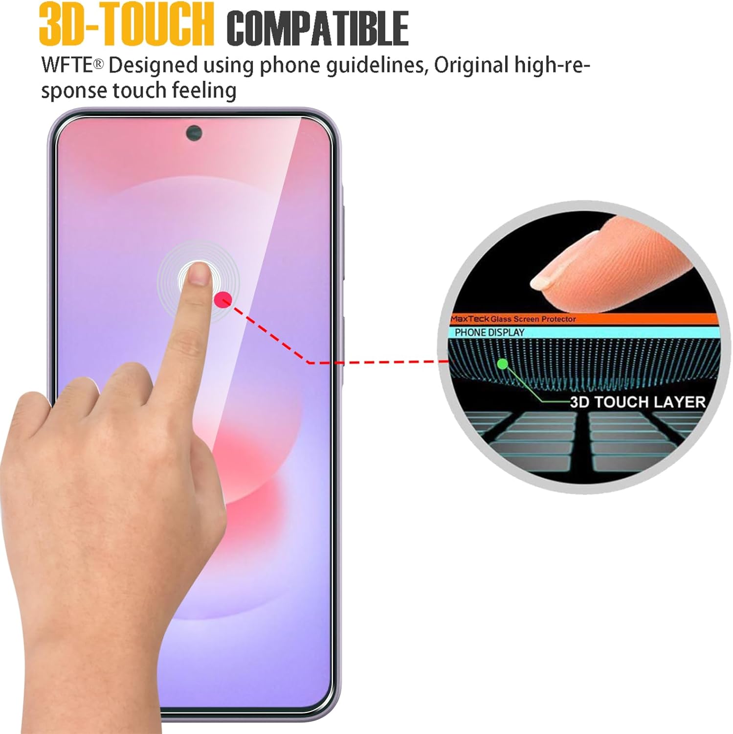 Detalle 2 de WFTE A37 5G screen protector 2 pack