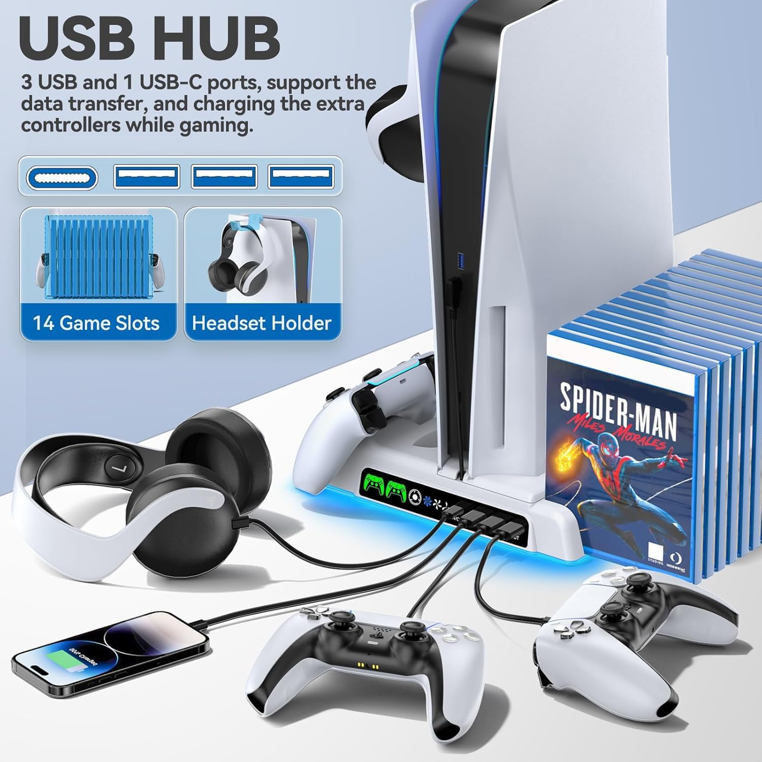 Thumbnail 4 de OIVO PS5 Stand with 3‑Level Cooling Fan