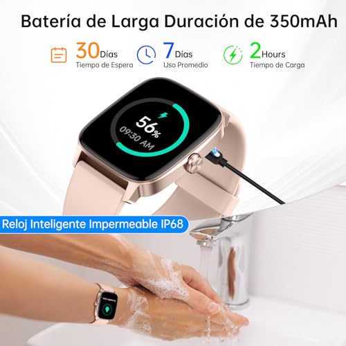 Thumbnail 7 de Reloj Inteligente KIBFLE para Mujer y Hombre con Llamadas Bluetooth, 1.85'' y 110+ Modos Deportivos