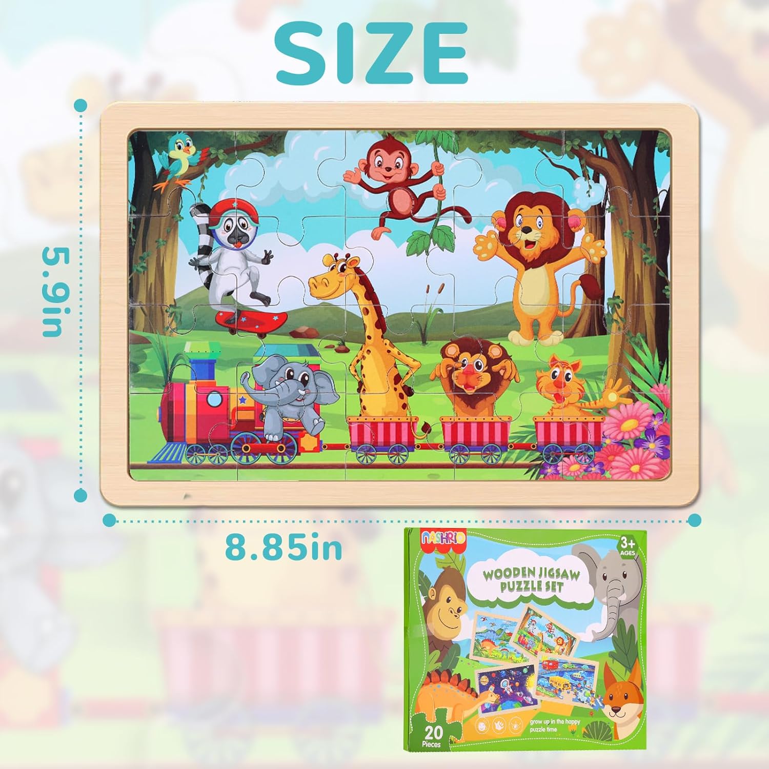 Thumbnail 4 de Wooden Educational Jigsaw Puzzles 4-Pack 🧩