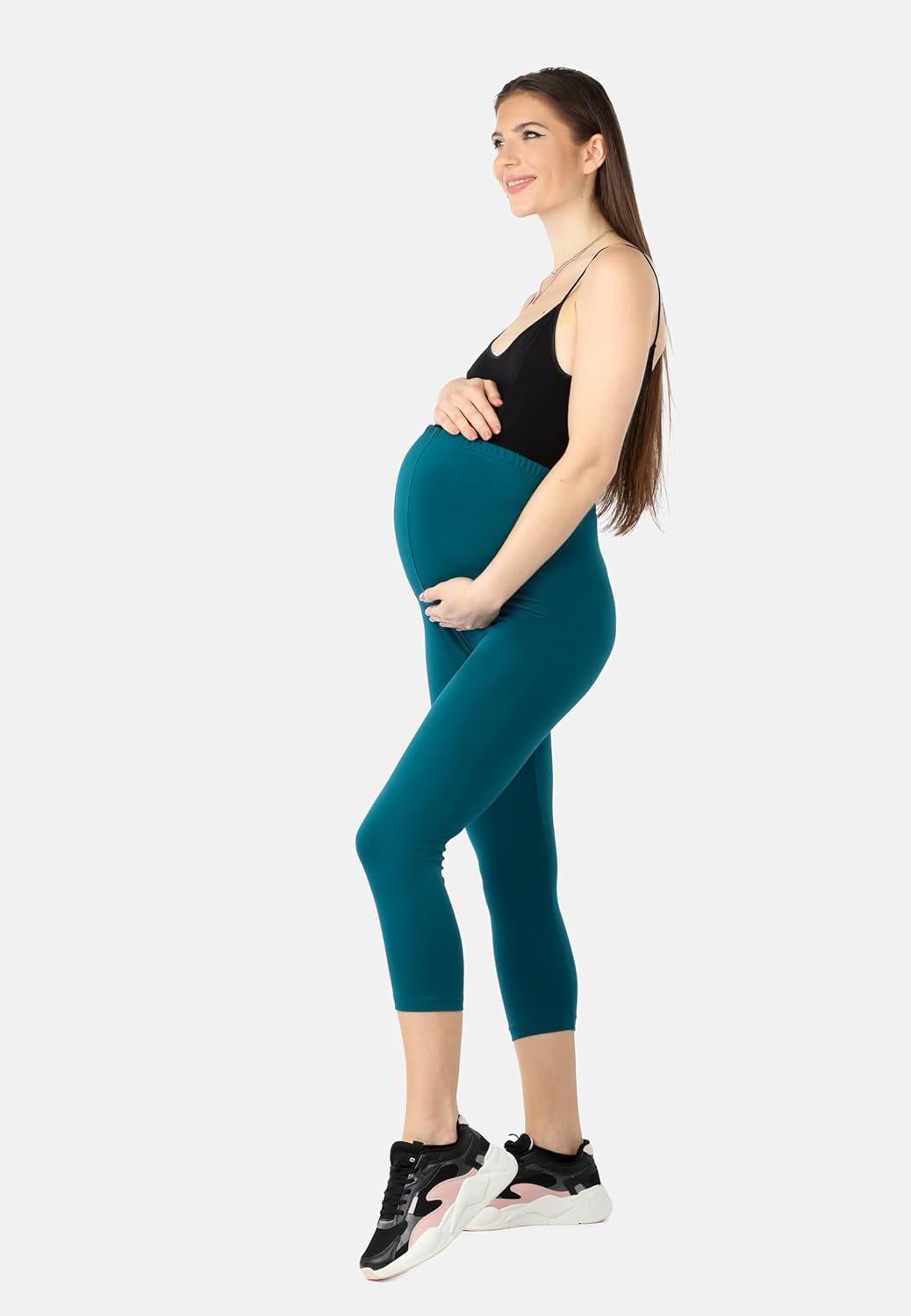 Thumbnail 2 de Be Mammy Leggings Premaman 3/4 Pantaloni in Bio-Cotone Donna BE20-284