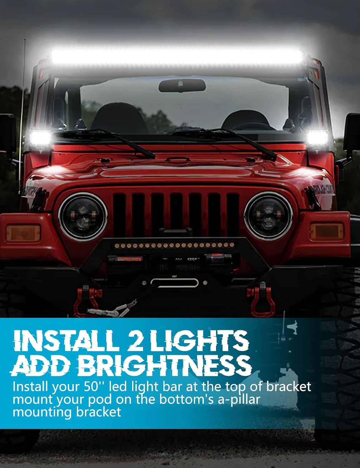 Detalle 2 de ADTOPI Windshield Light Bar Mount, 50-inch