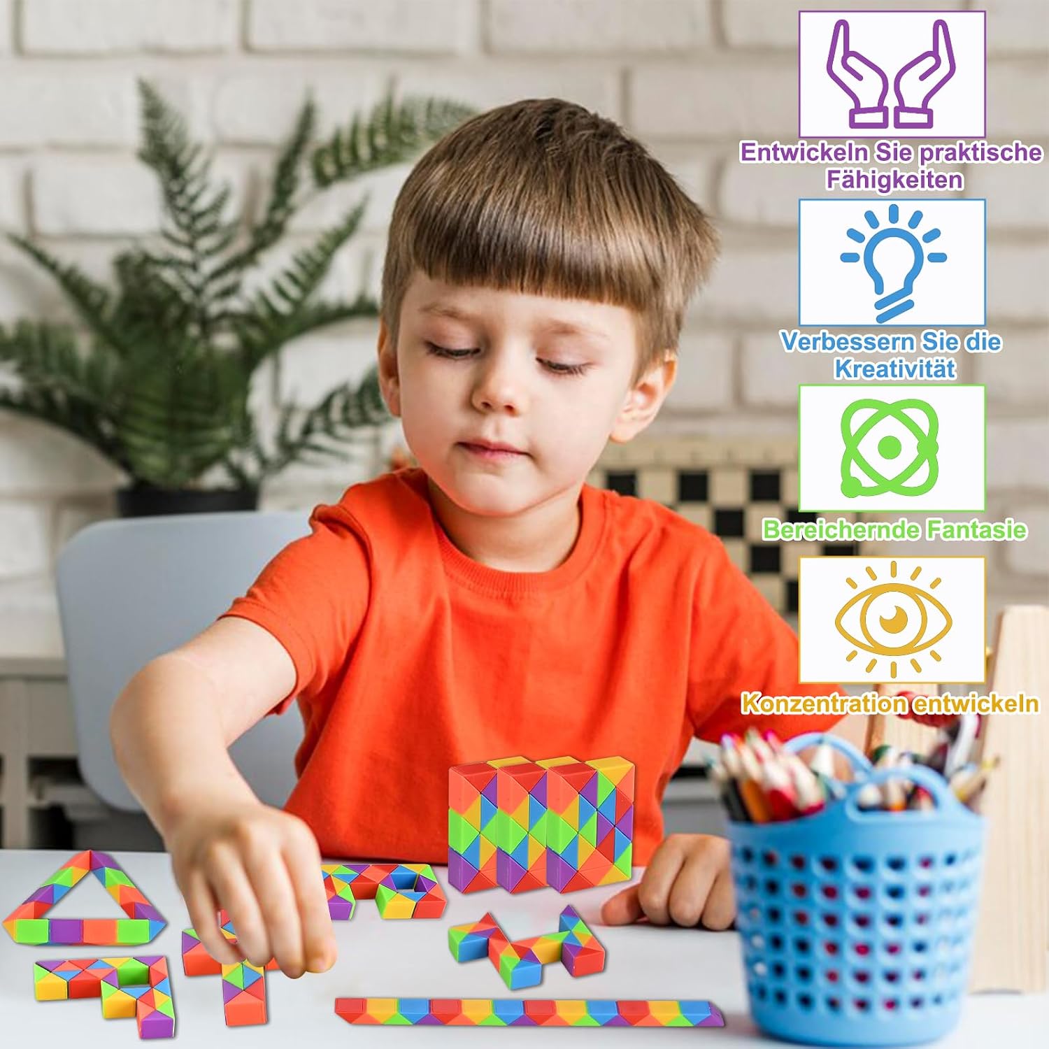 Thumbnail 2 de GOLDGE Magic Snake 24er-Set (24 Blöcke) – Würfelpuzzle als Mitgebsel für Kindergeburtstag