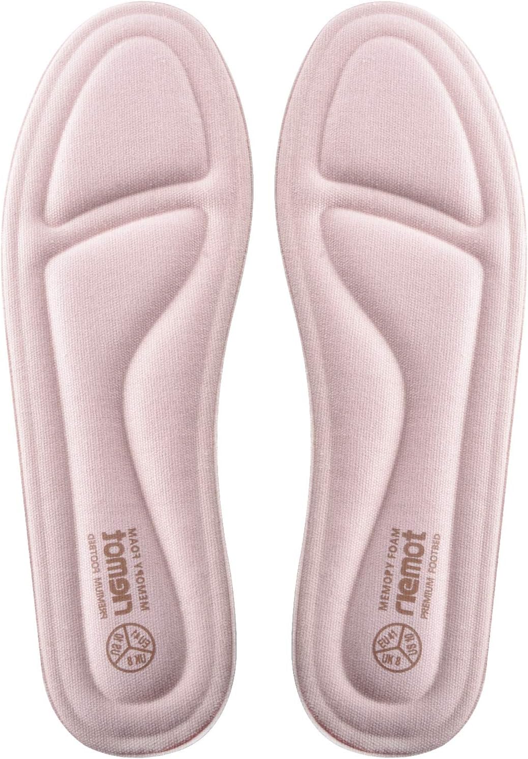 Detalle de riemot Memory Foam Einlegesohlen mit Canvas-Top – für Damen & Herren, für Sneaker, Stiefel und Sport