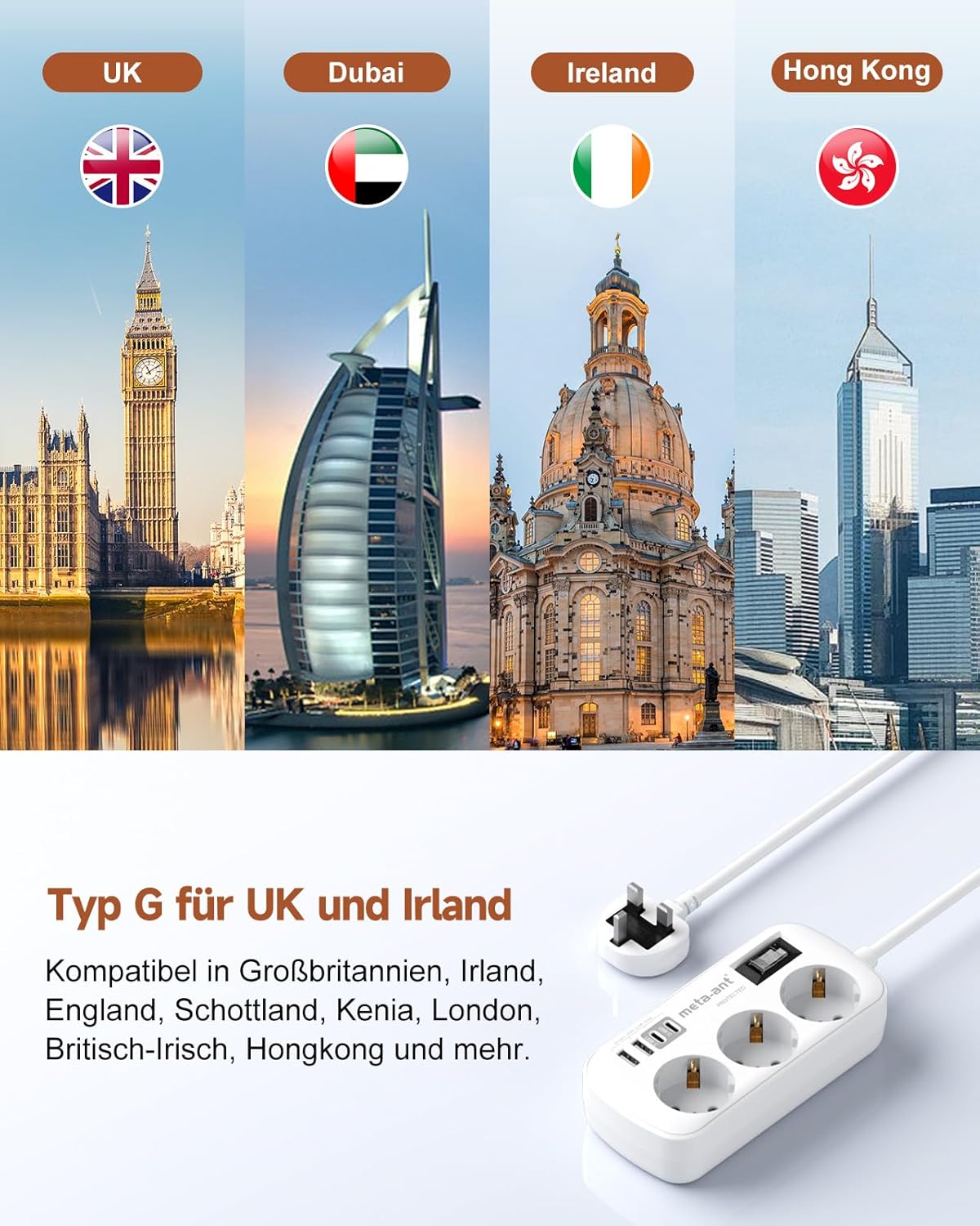 Thumbnail 1 de MetaAnt Typ G Reiseadapter 7-in-1