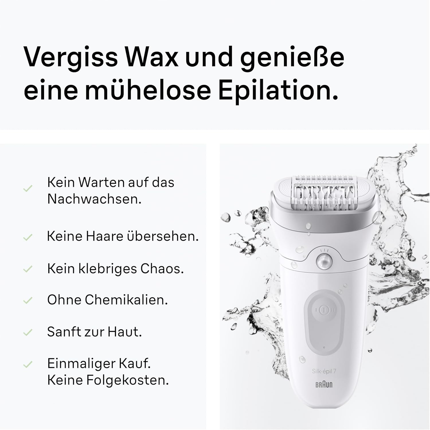 Thumbnail 4 de Braun Silk·épil 7 (7-241) Epilierer Damen – Breiter Kopf, Nass & Trocken, inkl. Rasieraufsatz, Trimmeraufsatz und Bikini-Trimmer