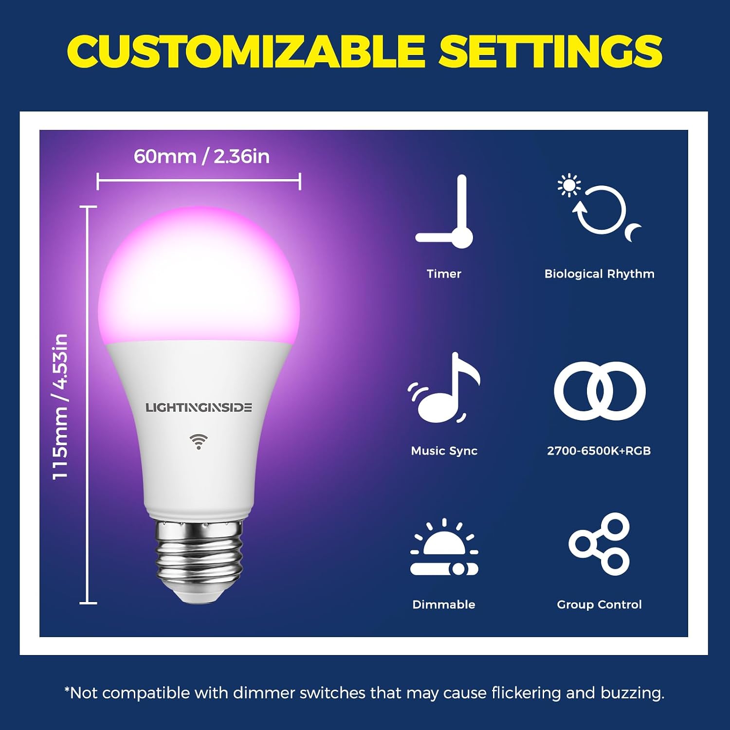 Detalle 2 de Lightinginside Smart Light Bulbs 1350 Lumens