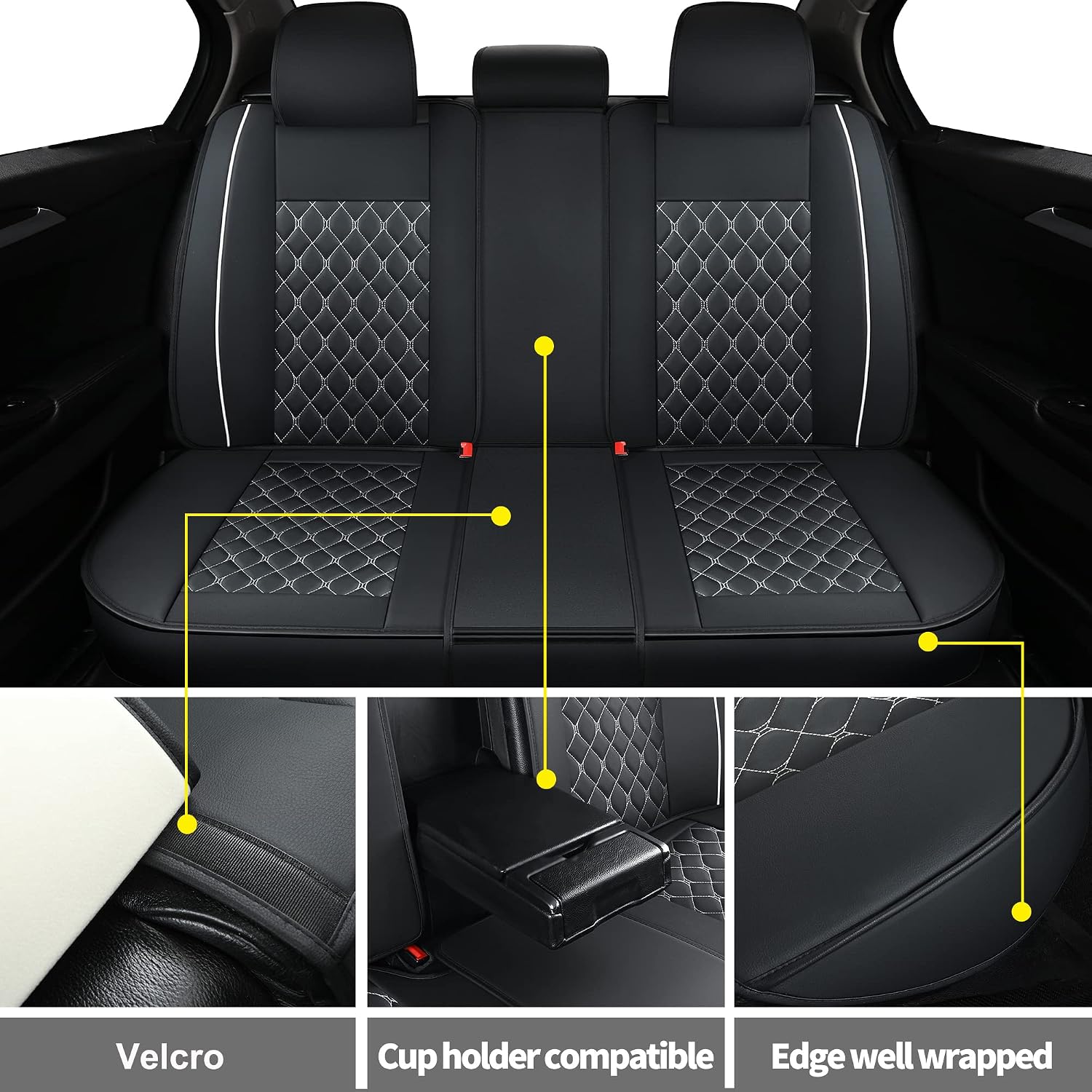 Detalle 2 de Vankerful Car Back Seat Covers Universal Fit