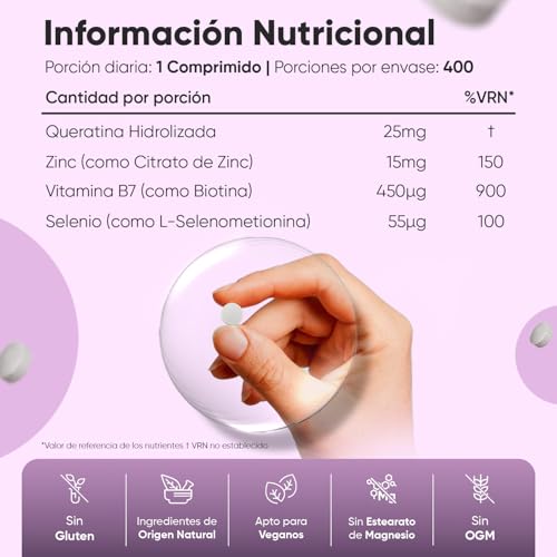 Detalle 2 de Biotina Capelli 450 μg 400 microcompresse vegane 💊