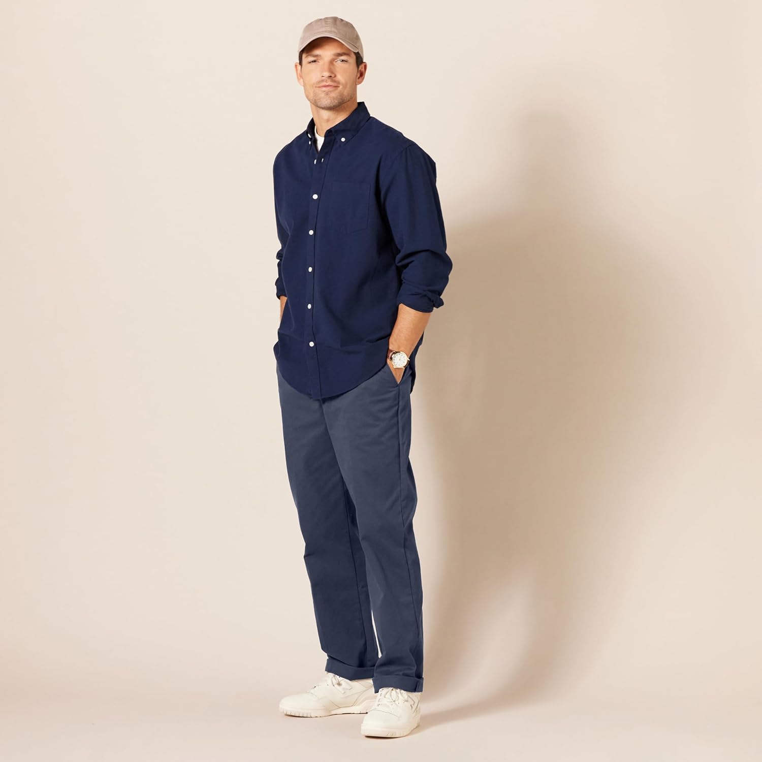 Thumbnail 2 de Amazon Essentials pantaloni chino casual senza pince anti-piega vestibilità classica (taglie forti) uomo