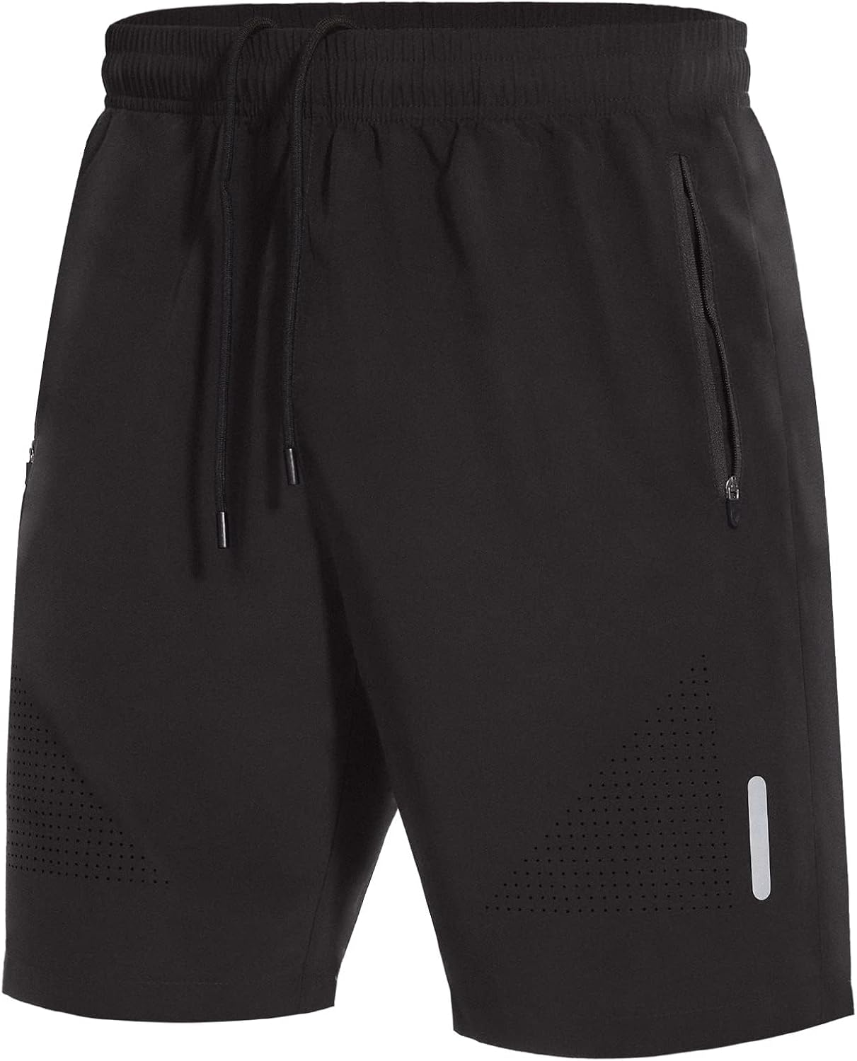 Detalle de SIHOHAN Herren Sport Shorts – Schnell Trocknend, mit Reißverschluss-Taschen, elastischem Bund