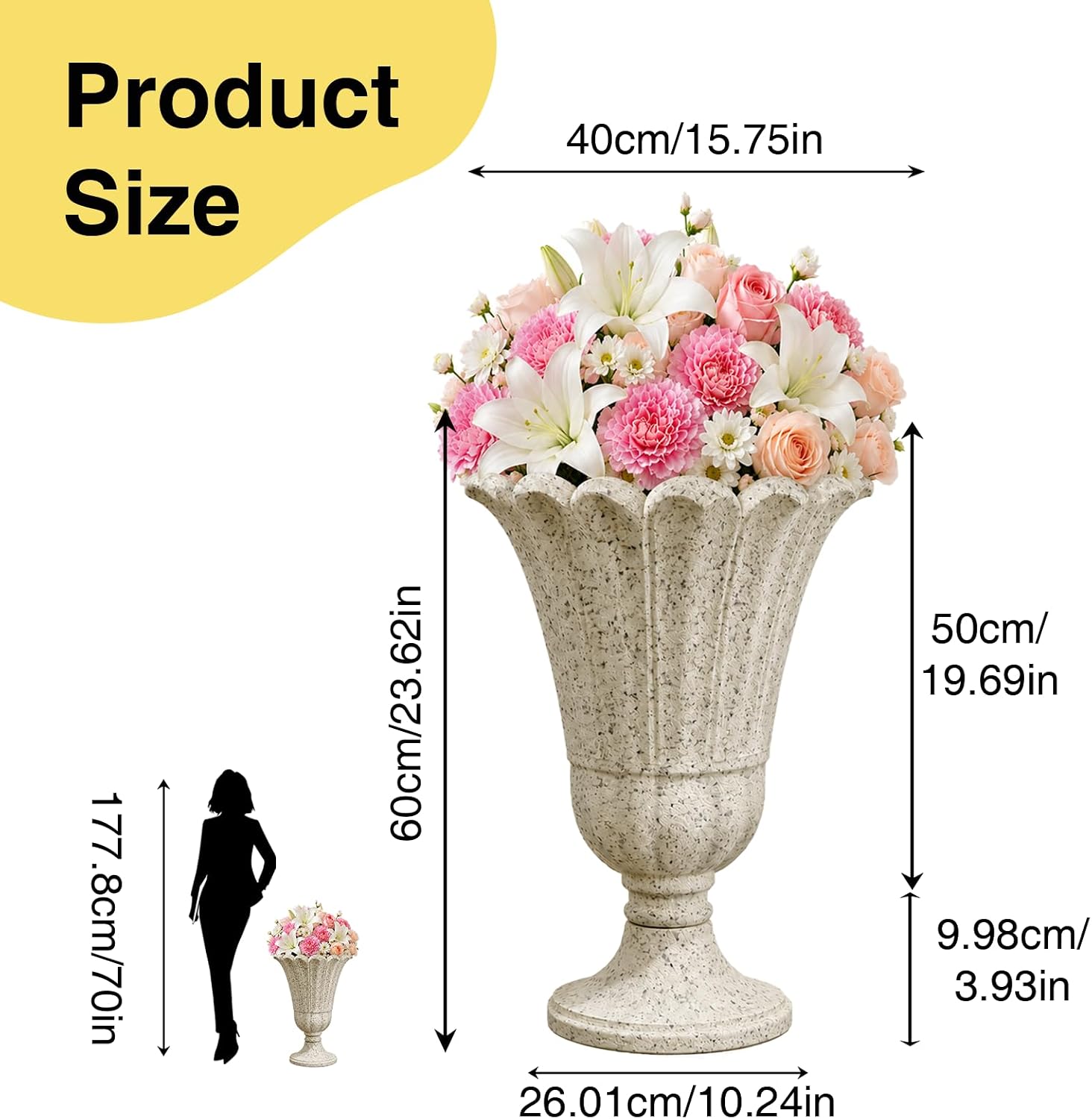 Detalle de NicBex Urn Planters, 23.62-Inch