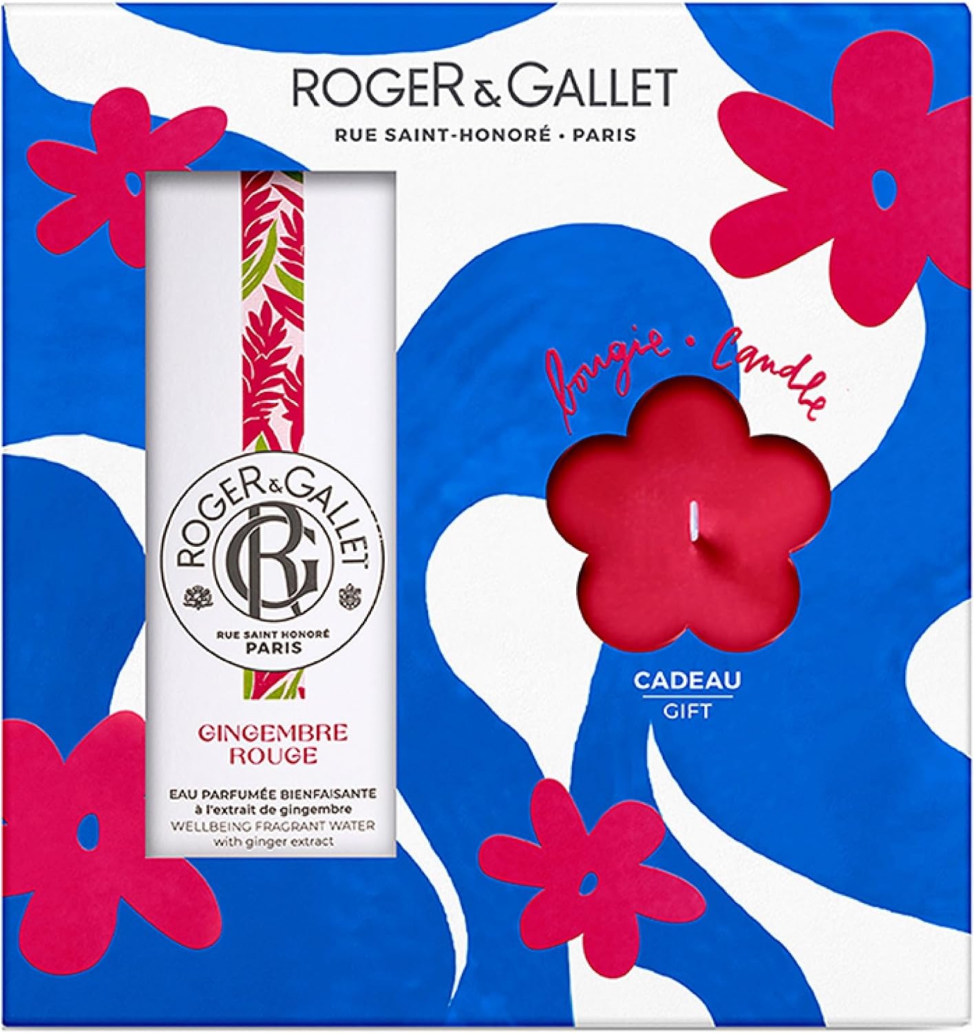 Detalle de Roger & Gallet Rode Gember geurende waterset, 100 ml met geurkaars