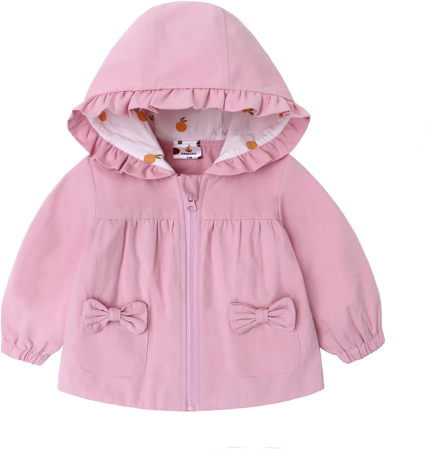 famuka Toddler Girls Hooded Jacket: Cotton Windbreaker for Spring to Winter