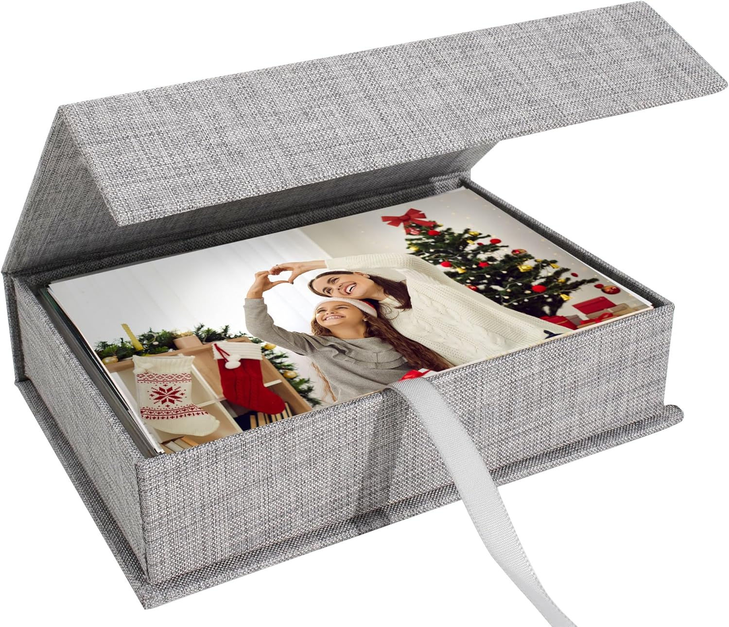 Thumbnail 6 de Hiwhy Foto Aufbewahrungsbox 13x18 cm Leinen Beige