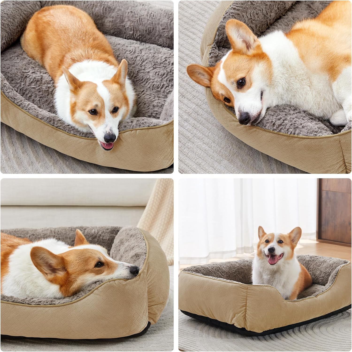 Thumbnail 6 de Oveppy Dog Bed for Large Dogs – super-soft rectangular washable warming bed with anti-slip base