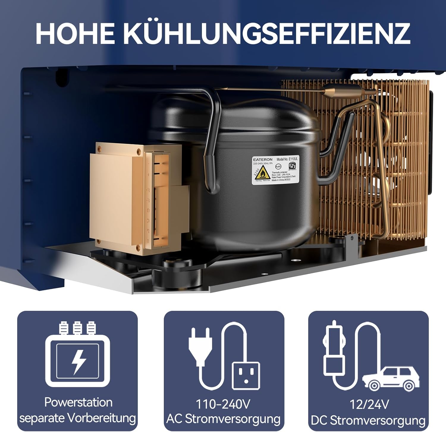 Thumbnail 4 de BINGI Kompressor Kühlbox 30 Liter – Tragbarer Auto-Kühlschrank 12/24V DC & 230V AC