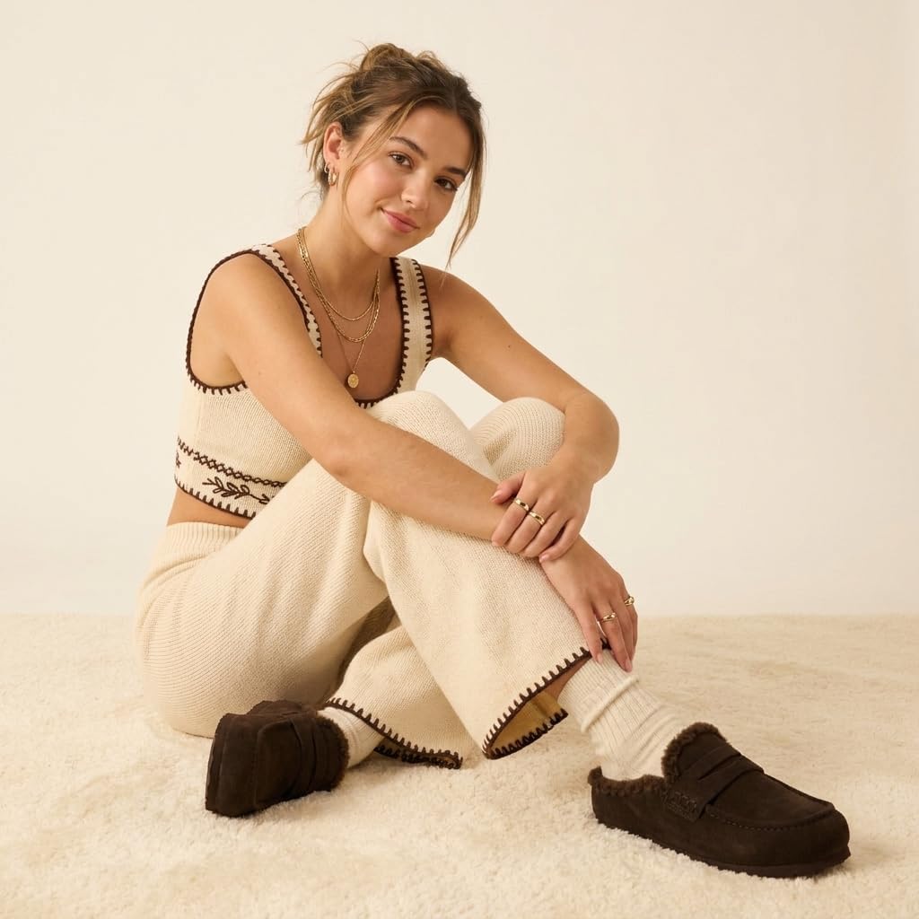 Detalle de CUSHIONAIRE Women's Suede Slippers