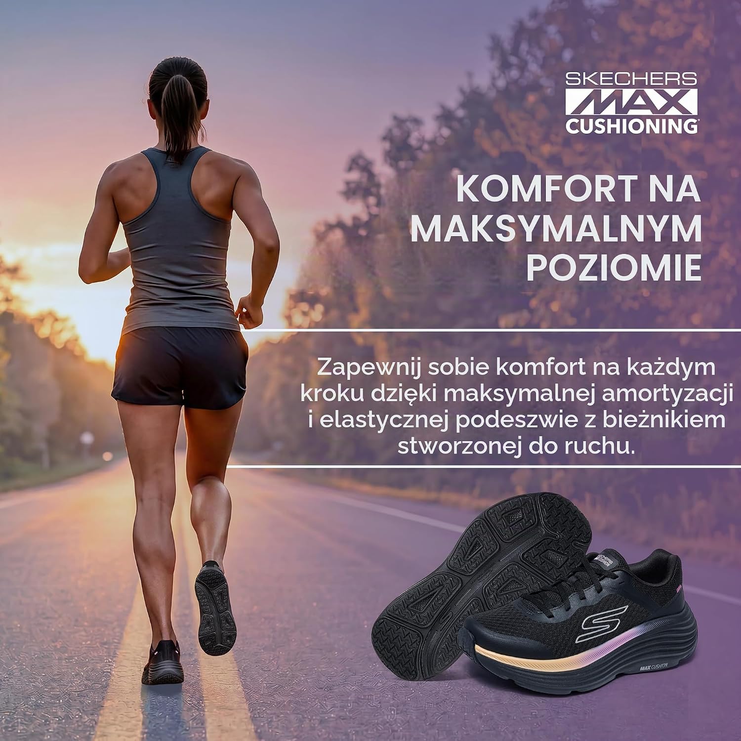Detalle 1 de Skechers Max Cushioning Endeavour Canova – damskie buty sportowe z wkładką Goga-Mat