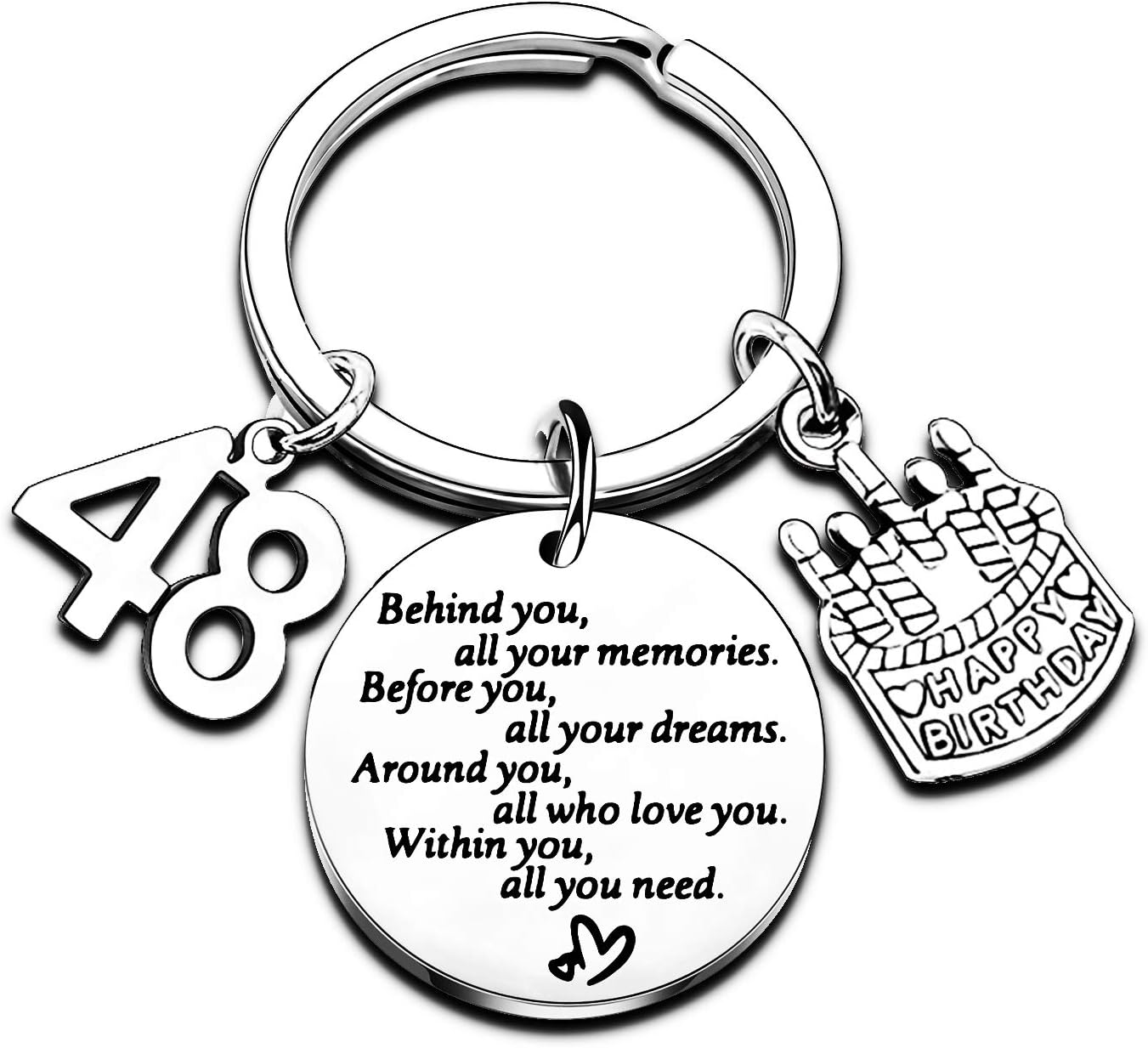 Detalle de Nimteve Birthday Keyring – Inspirational Stainless Steel Gift for Women, Girls and Mum