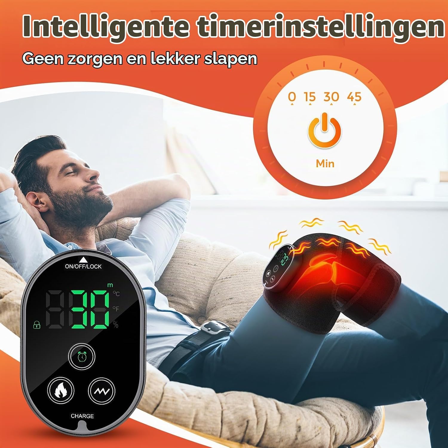Thumbnail 2 de DYMROGE draadloze verwarmingswrap voor knie, schouder en elleboog