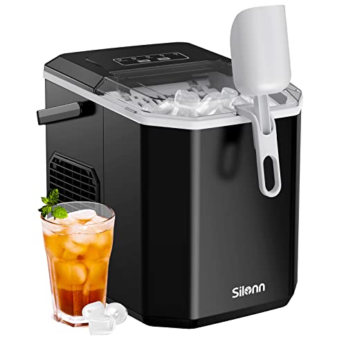 Detalle de Silonn Portable Ice Maker Countertop — 9 Bullet Ice Cubes in 6 Minutes, 12 kg Daily Capacity