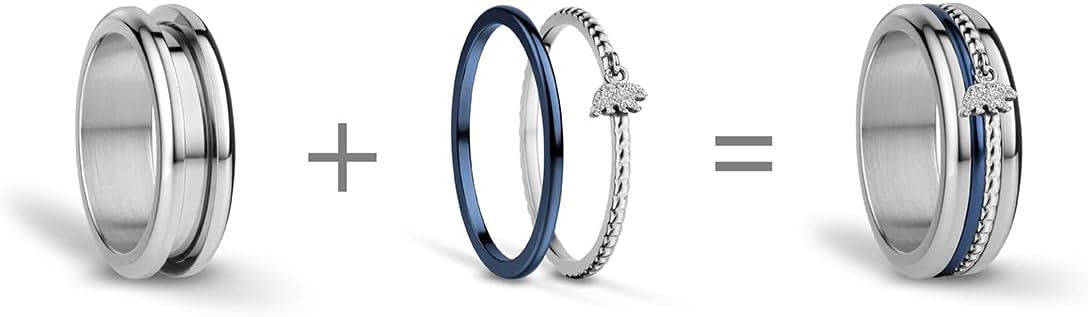 Thumbnail 1 de BERING Arctic Symphony Seine - Anello da donna in acciaio inox, finitura lucida argento, Twist & Change