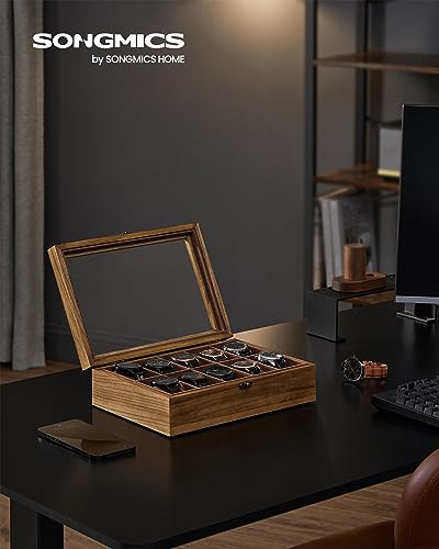 Thumbnail 1 de SONGMICS Caja para Relojes de Madera Maciza, 10 Compartimentos
