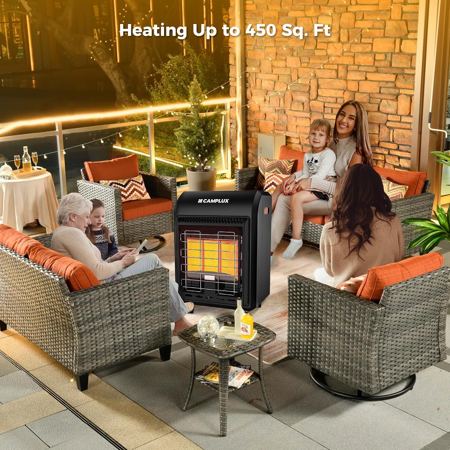 Detalle 1 de CAMPLUX CHV18B Propane Radiant Heater, 6,000–18,000 BTU, 450 sq. ft.