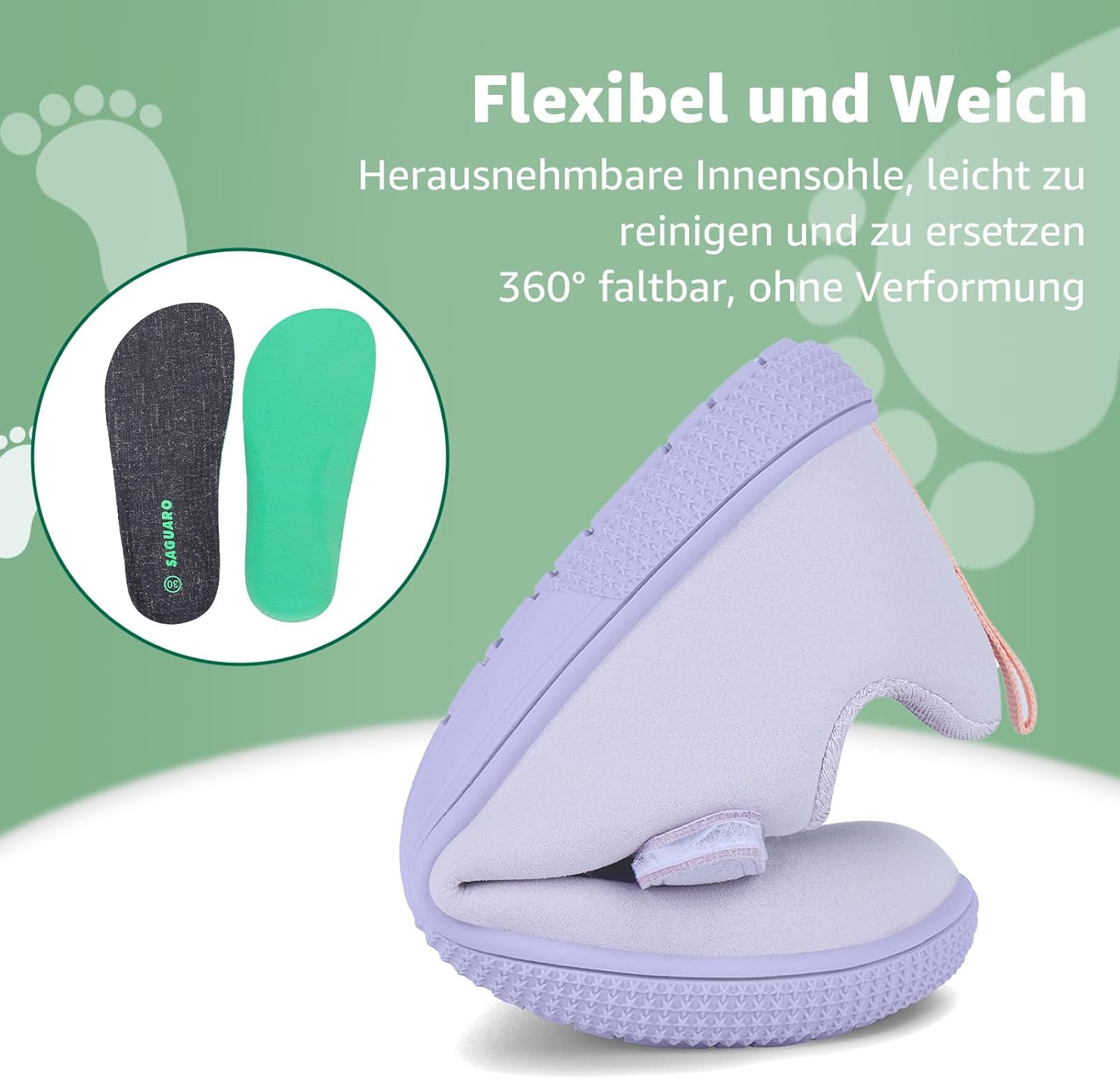 Thumbnail 5 de SAGUARO Barfußschuhe Kinder – Barfuß Sneaker mit breiter Zehenbox, Klett und rutschfester Sohle (Gr. 25–36)