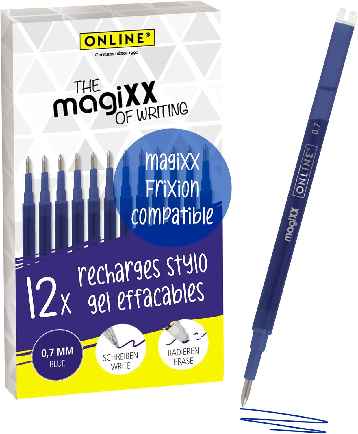 ONLINE 12x recharge roller effaçable bleu